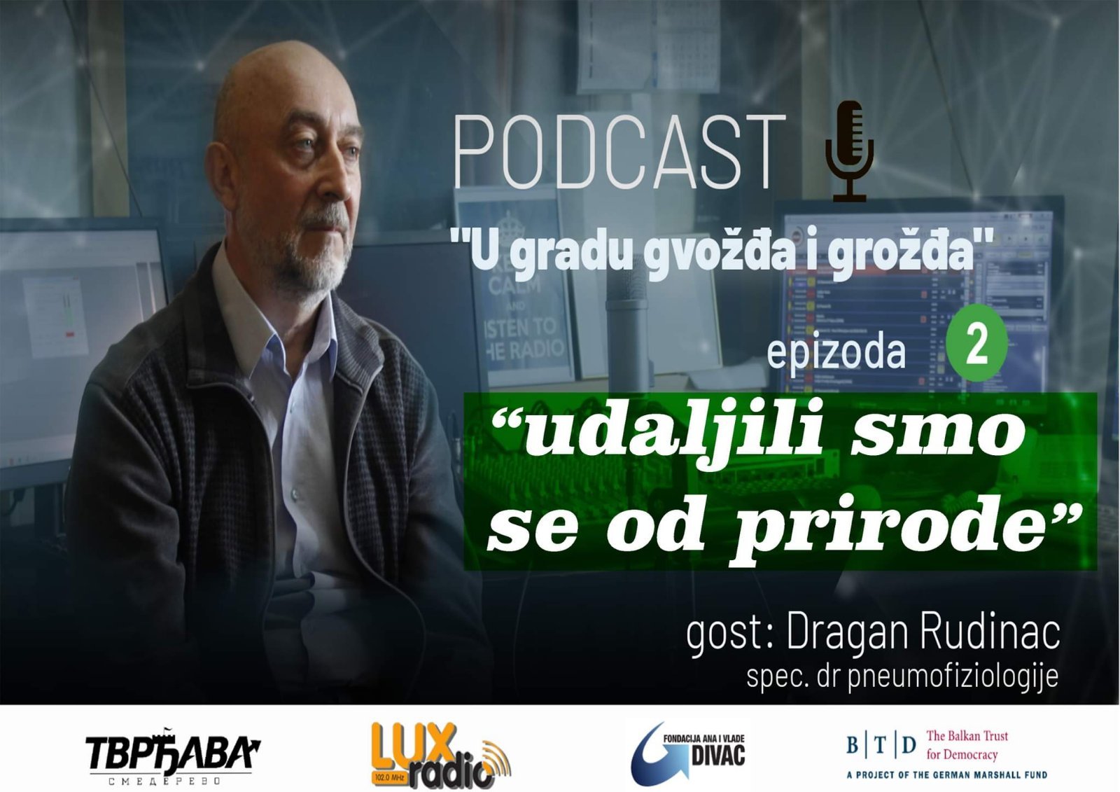Read more about the article Podcast – U GRADU GVOŽĐA I GROŽĐA #2 – gost: dr Dragan Rudinac